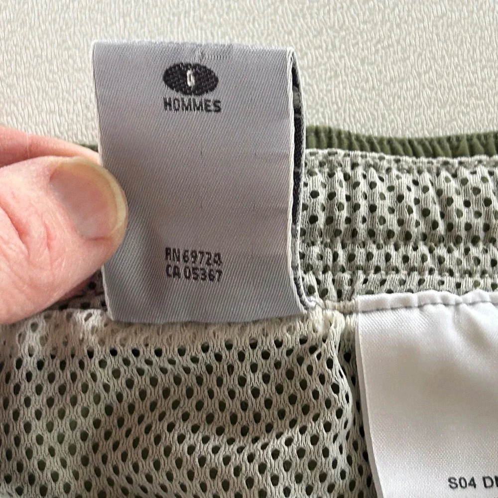 Columbia Convert Board Shorts Men L Olive Green Floral Side Stripe Y2K Surf Gorp